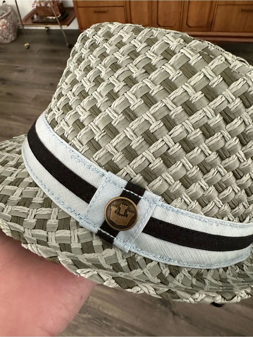 NWT Goorin Bros. Natural Straw Hat with Blue Trim